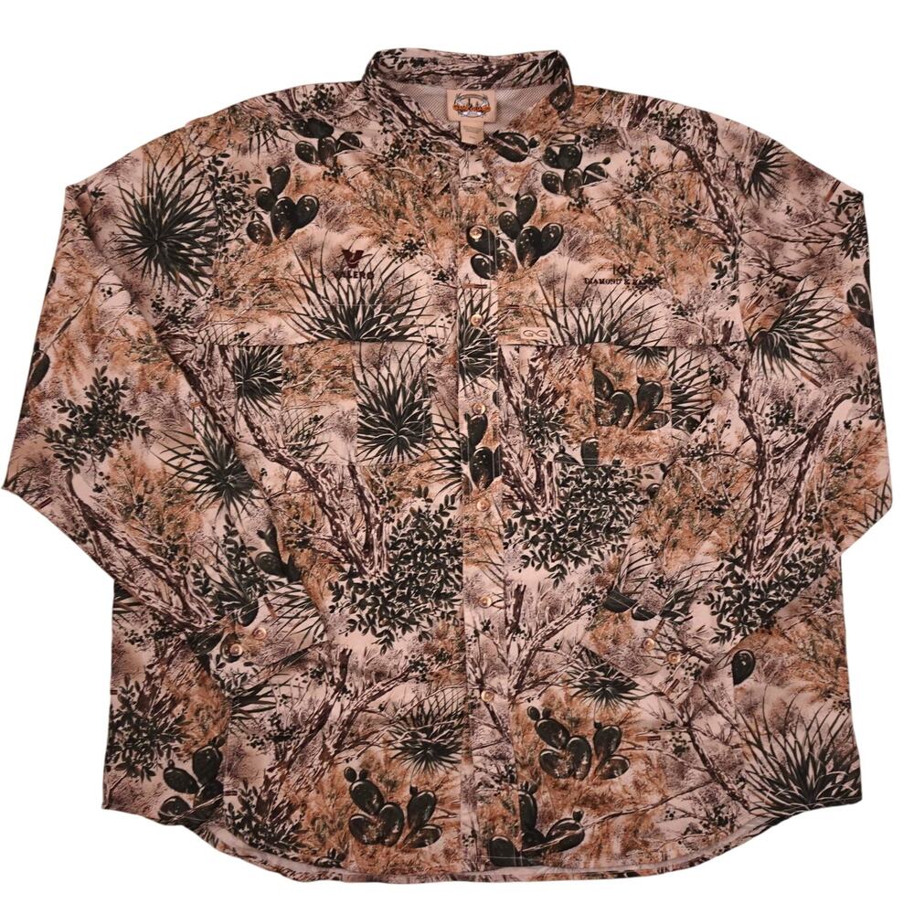 GameGuard Camo Shirt 2XL Button Long Sleeve Cactus Desert Brush Hunter Original